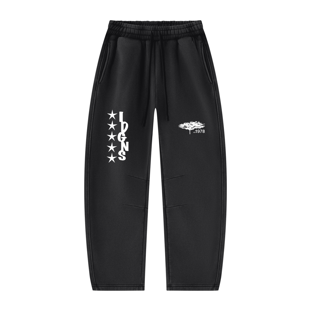 IDGNS Vintage Wash Barrel Leg Fleece Sweatpants