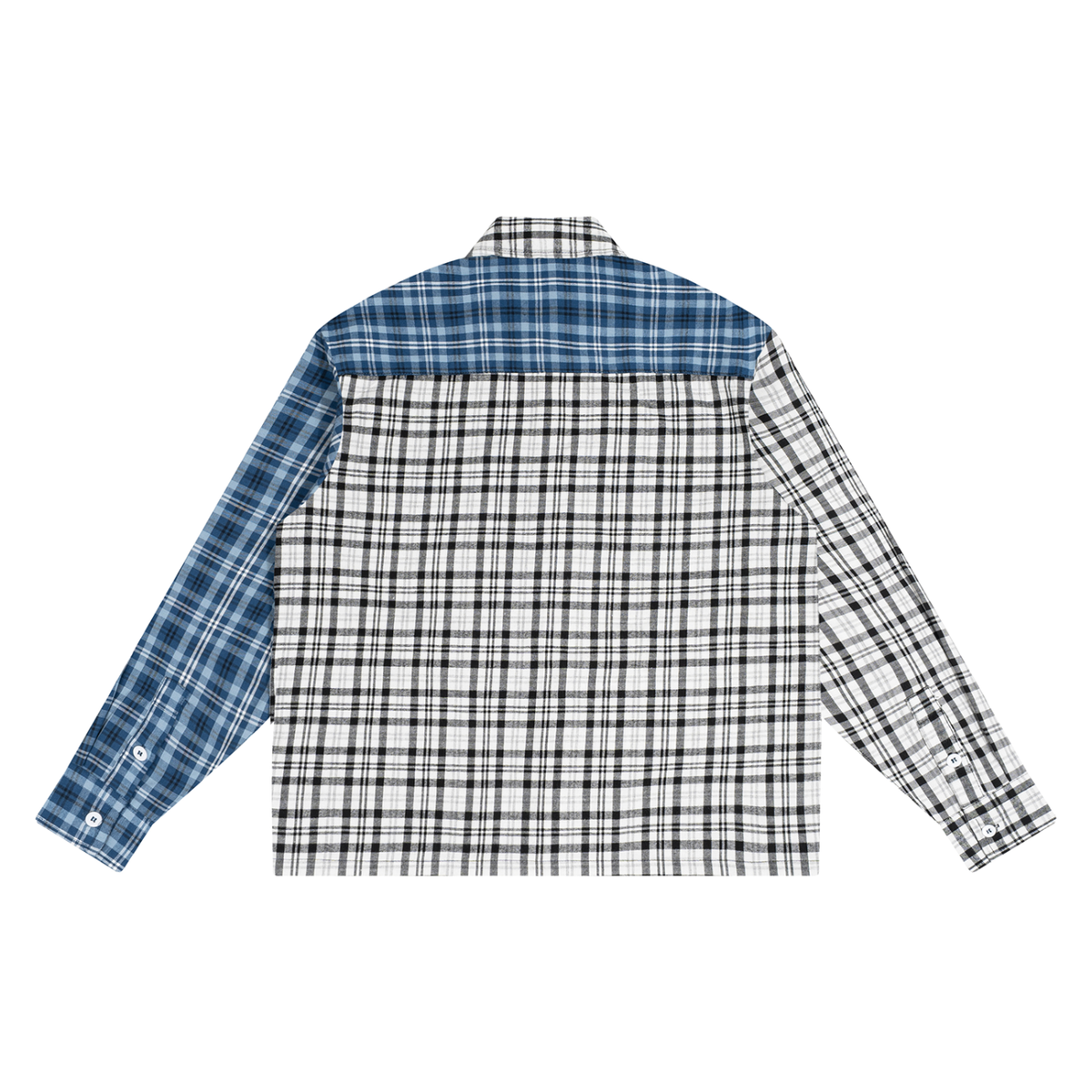 IDGNS Unisex Oversized Plaid Color Block Shirt