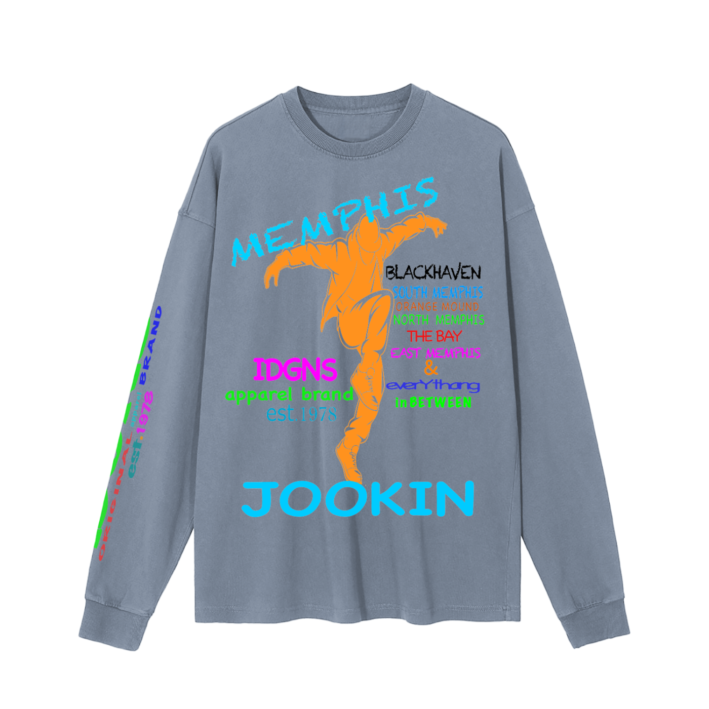 IDGNS LIMITED EDITION Memphis Jookin 2026 Vintage Washed Long Sleeve T-Shirt IDGNS