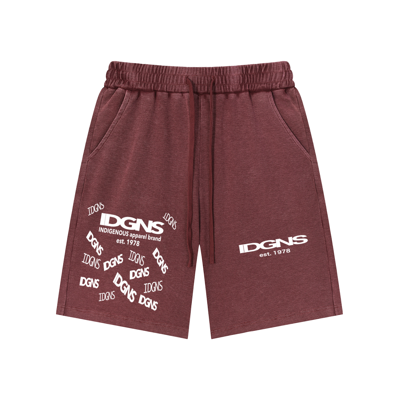 IDGNS Unisex Mineral Wash Waffle Knit Shorts IDGNS