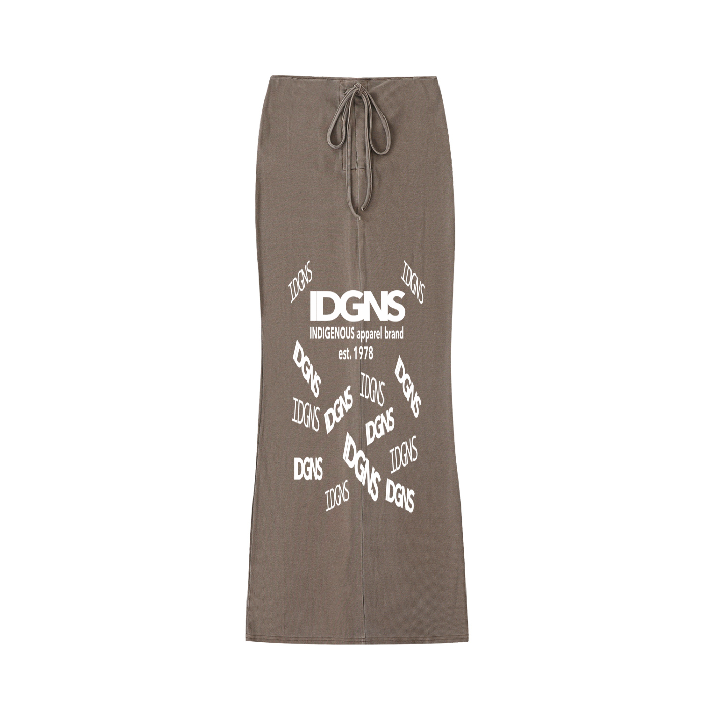 Dyed Washed Drawstring Maxi Skirt IDGNS