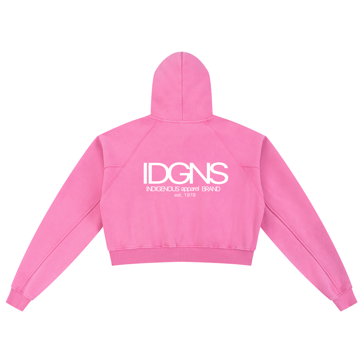 IDGNS WOMEN'S Snow Washed Cropped Hoodie IDGNS