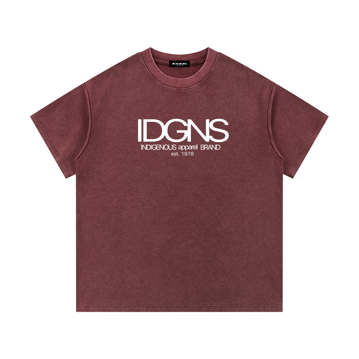 IDGNS Unisex Mineral Wash Waffle Knit T-Shirt IDGNS