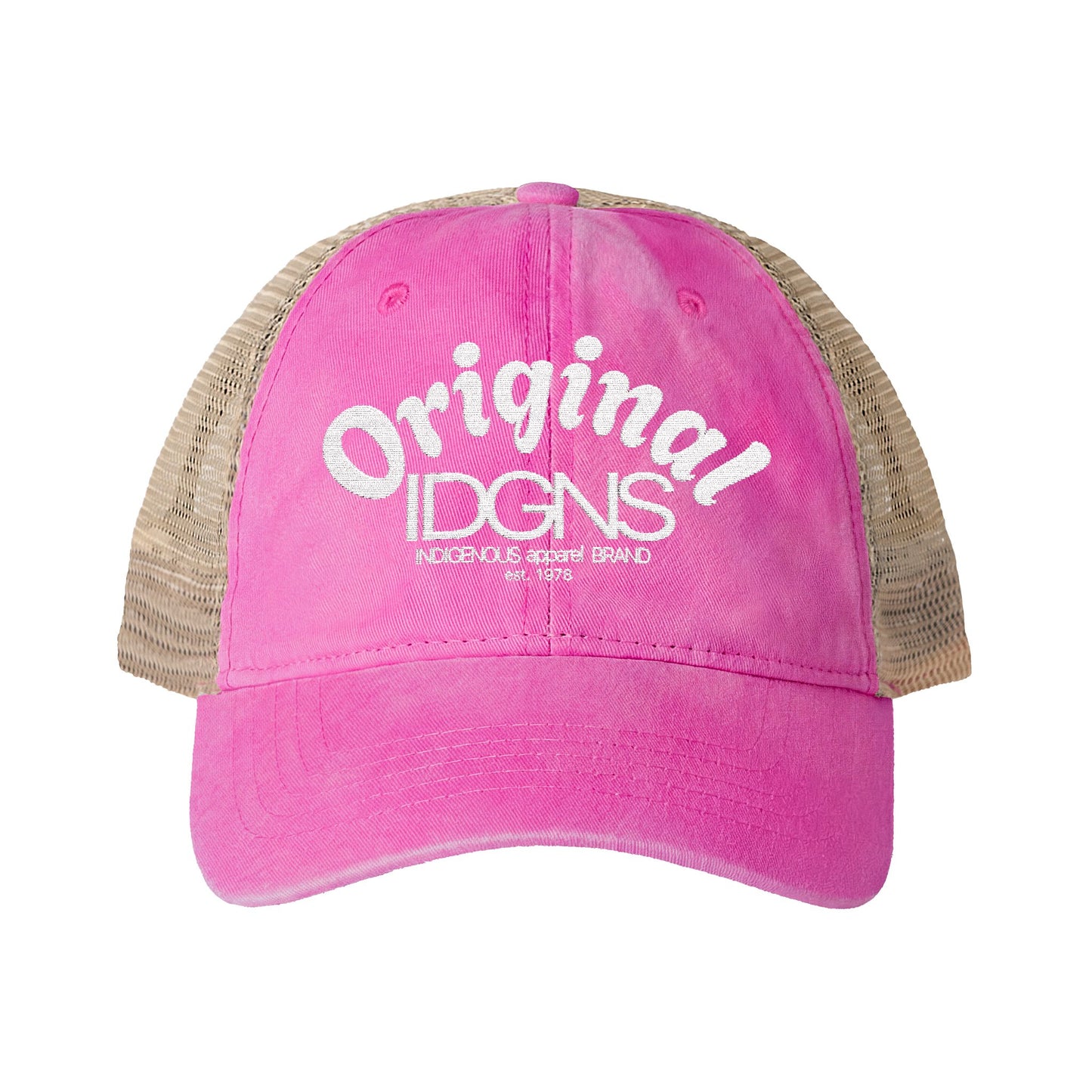 IDGNS Women's Embroided Washed Mesh-Back Cap
