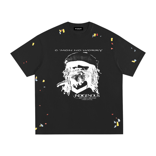 IDGNS " C' MON NO WORRY " Paint Splatter T-Shirt