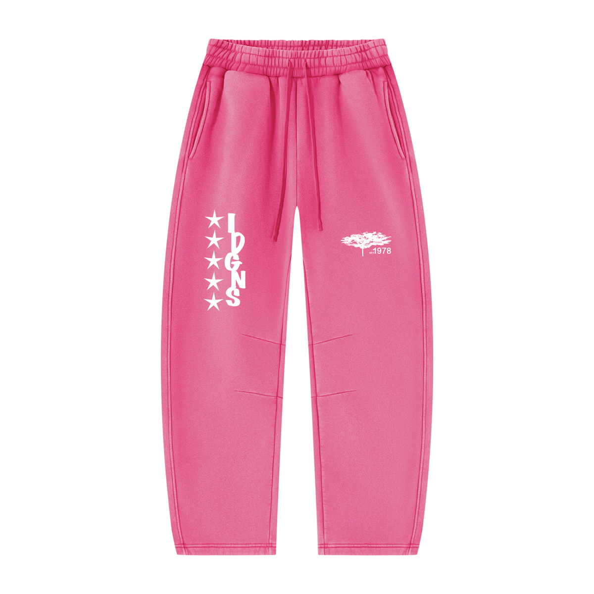 IDGNS Vintage Wash Barrel Leg Fleece Sweatpants