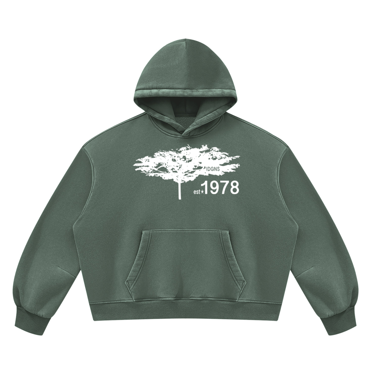 IDGNS Vintage Wash Boxy Fleece Hoodie