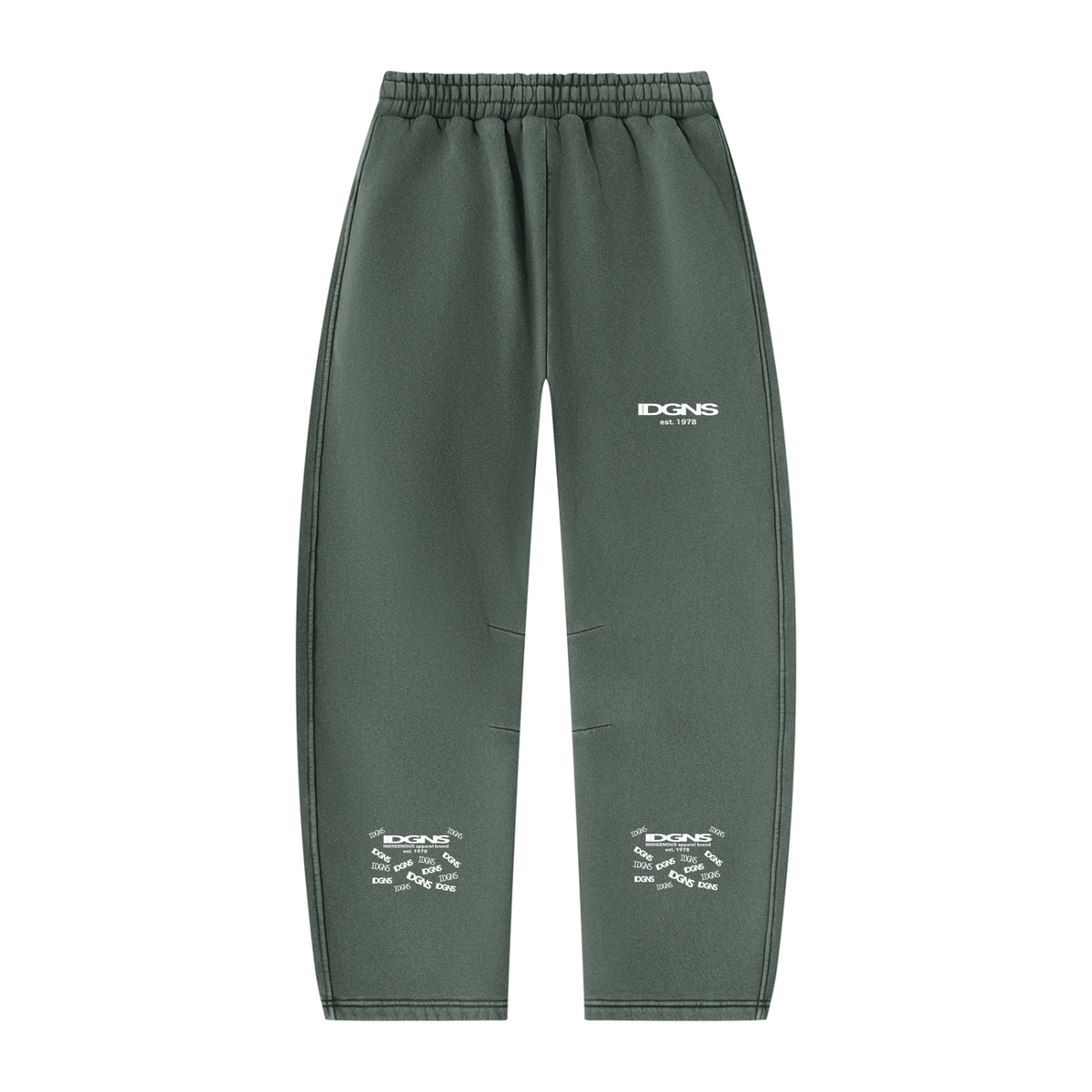 IDGNS Vintage Wash Barrel Leg Fleece Sweatpants