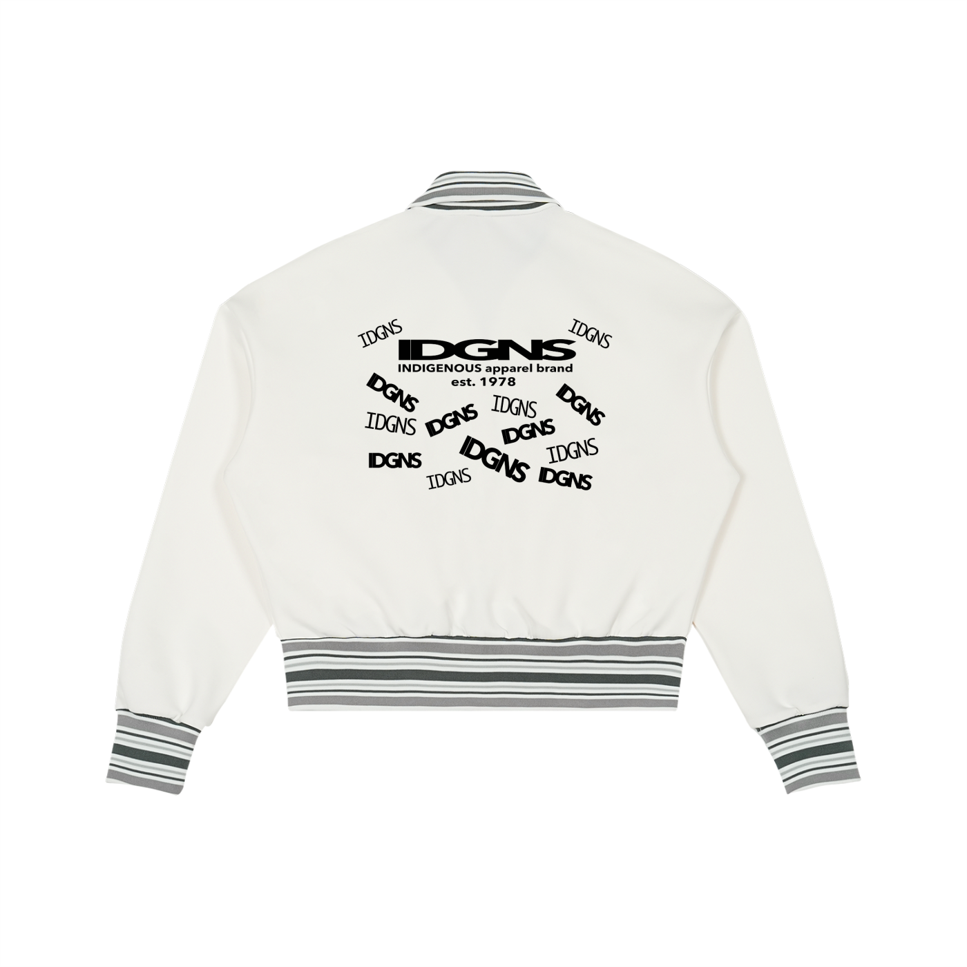 IDGNS 2026 Unisex Striped Rib Collar Zip Track Jacket IDGNS