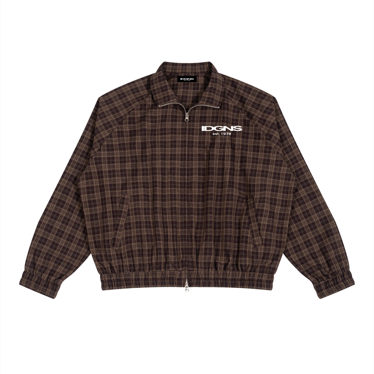 IDGNS Plaid Full-Zip Track Jacket