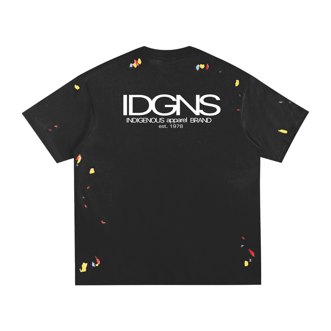 IDGNS " C' MON NO WORRY " Paint Splatter T-Shirt IDGNS