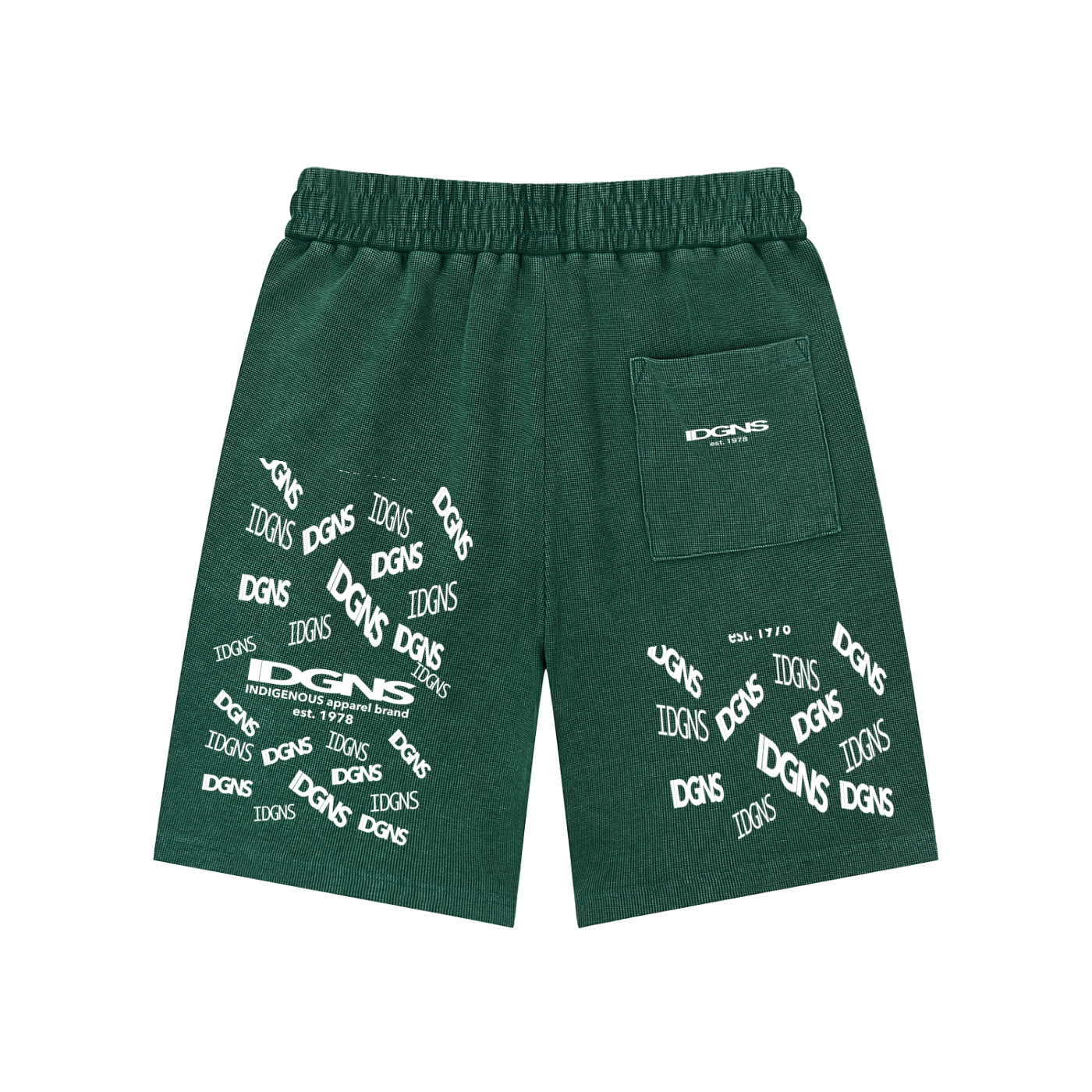 IDGNS Unisex Mineral Wash Waffle Knit Shorts IDGNS
