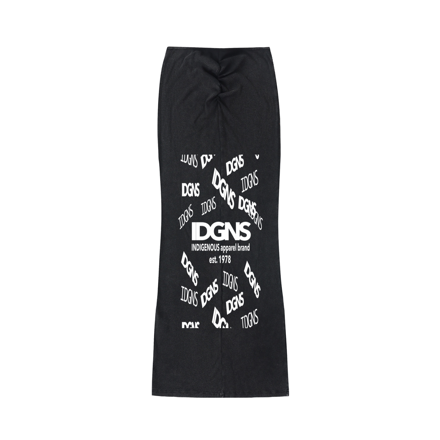 Dyed Washed Drawstring Maxi Skirt IDGNS