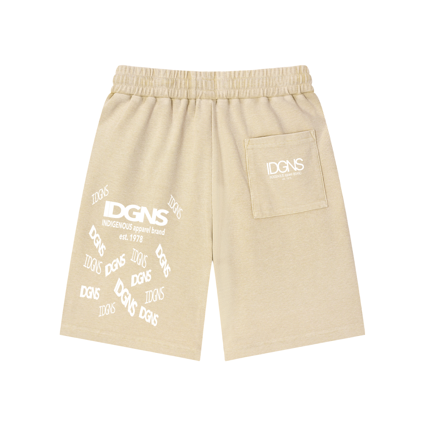 IDGNS Unisex Mineral Wash Waffle Knit Shorts IDGNS