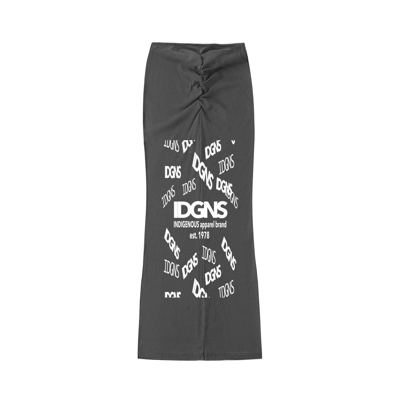 Dyed Washed Drawstring Maxi Skirt IDGNS