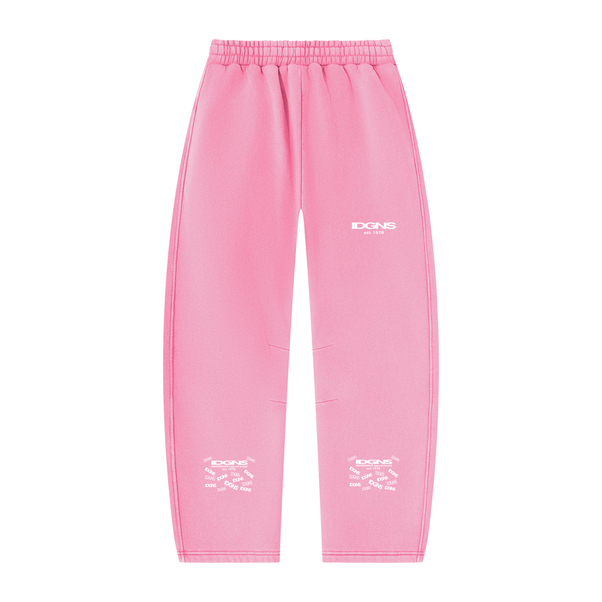 IDGNS Vintage Wash Barrel Leg Fleece Sweatpants