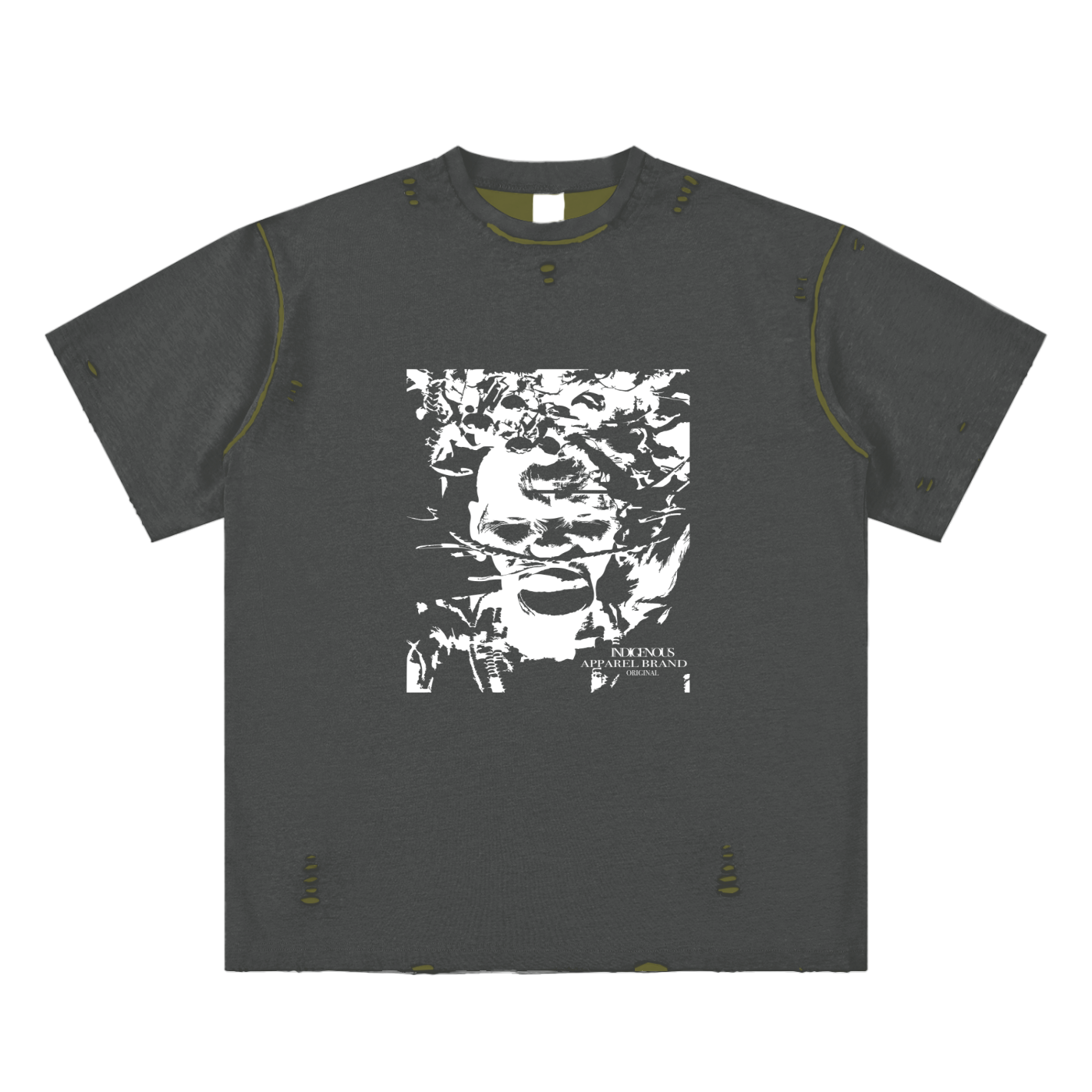 IDGNS 2026 INDIGENOUS WORLD Graphic Hand-frayed Reversible T-shirt IDGNS