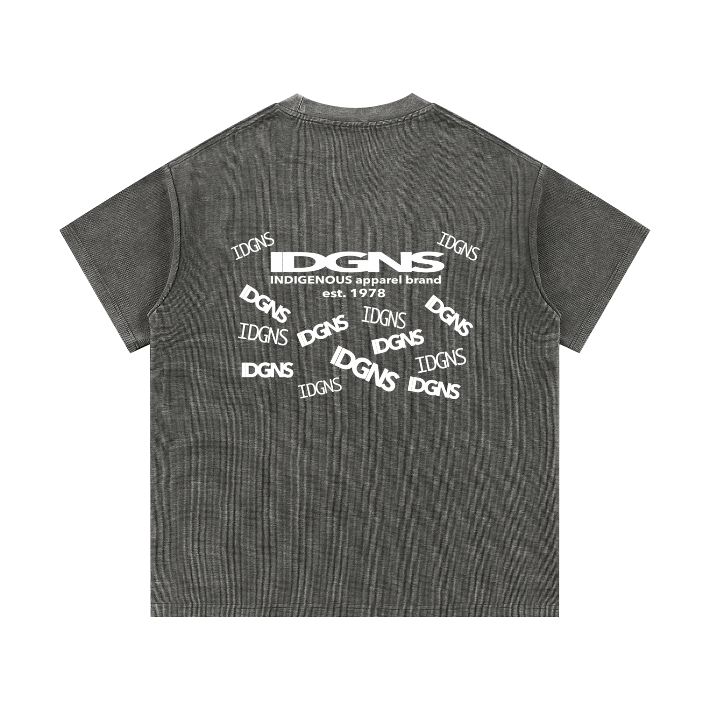 IDGNS Unisex Mineral Wash Waffle Knit T-Shirt IDGNS