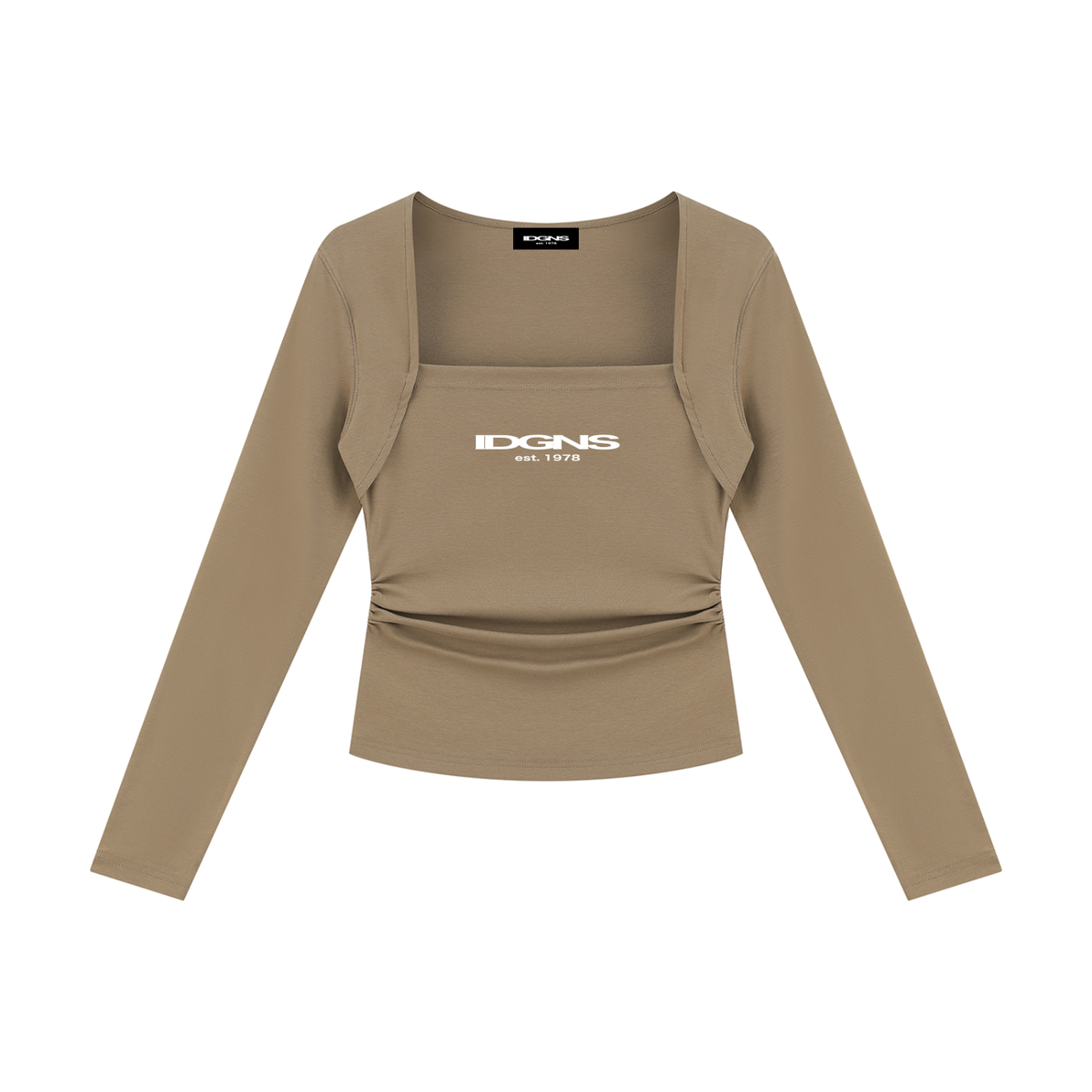 IDGNS Women's Ruched Long Sleeve T-Shirt