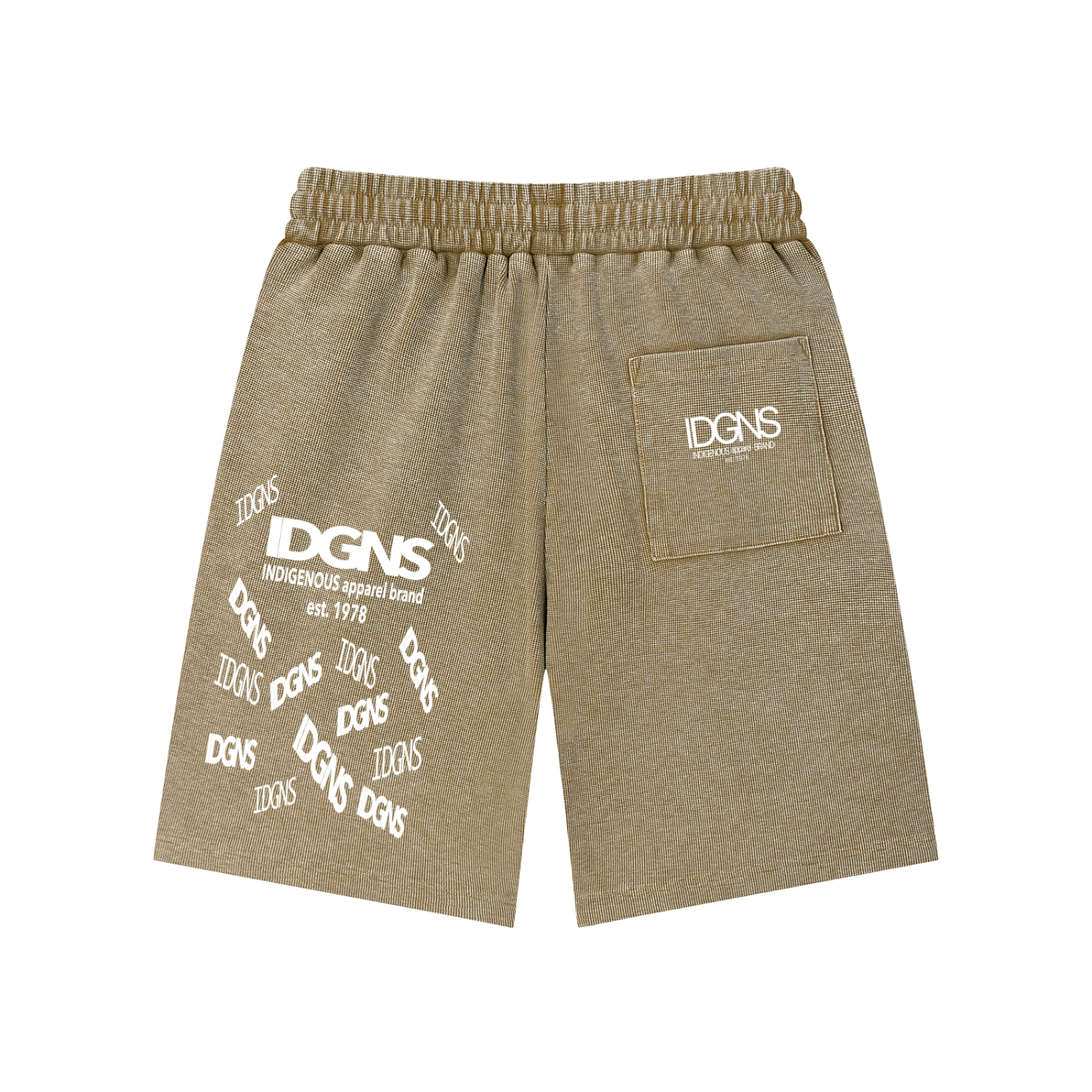 IDGNS Unisex Mineral Wash Waffle Knit Shorts IDGNS
