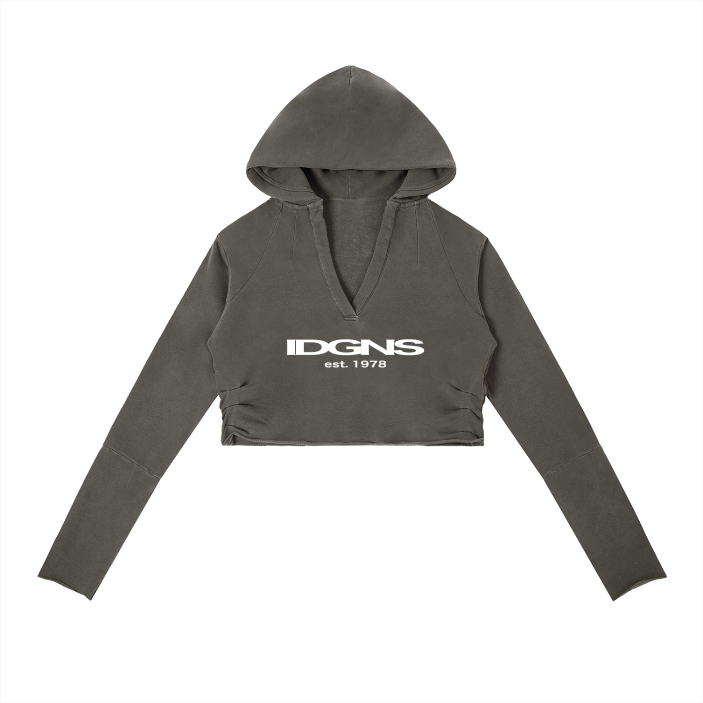 IDGNS WOMEN'S Vintage Washed Raw Edge Hoodie ODMPOD