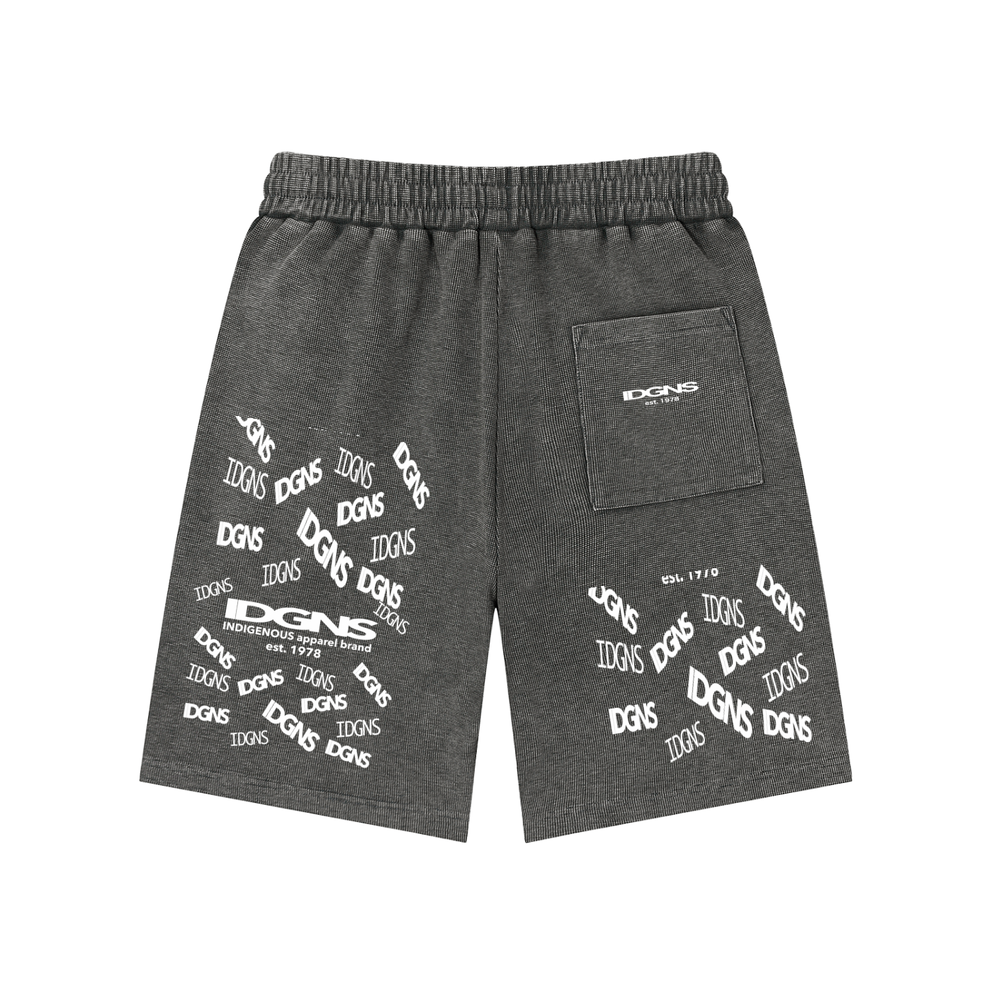 IDGNS Unisex Mineral Wash Waffle Knit Shorts IDGNS