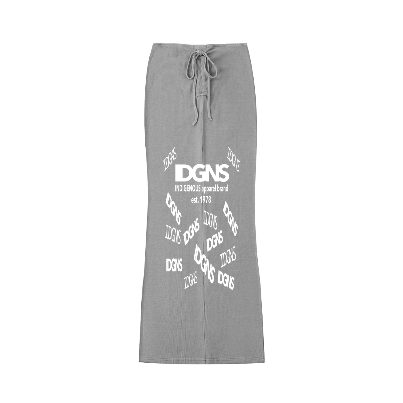 Dyed Washed Drawstring Maxi Skirt IDGNS