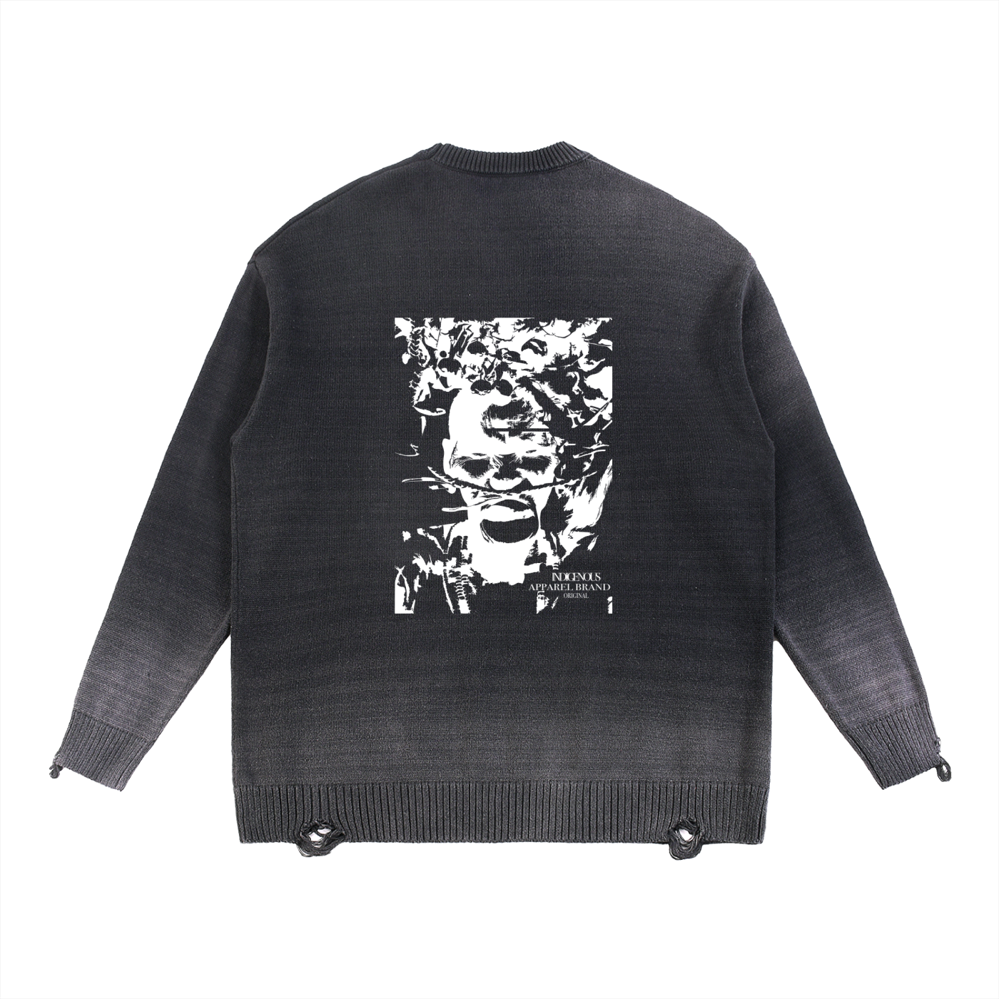 IDGNS LUXURY Sun Fade Distressed Ripped Crewneck sweater IDGNS