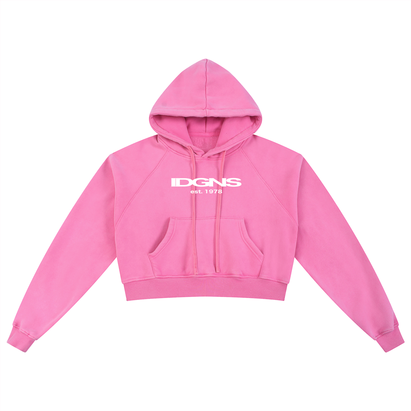 IDGNS WOMEN'S Snow Washed Cropped Hoodie IDGNS