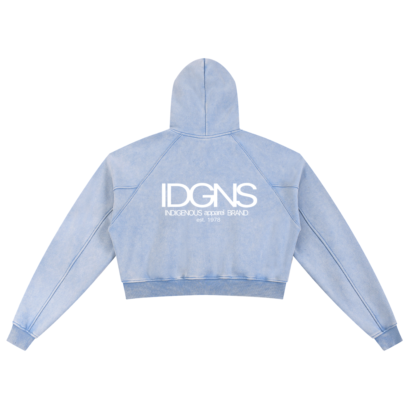 IDGNS WOMEN'S Snow Washed Cropped Hoodie IDGNS