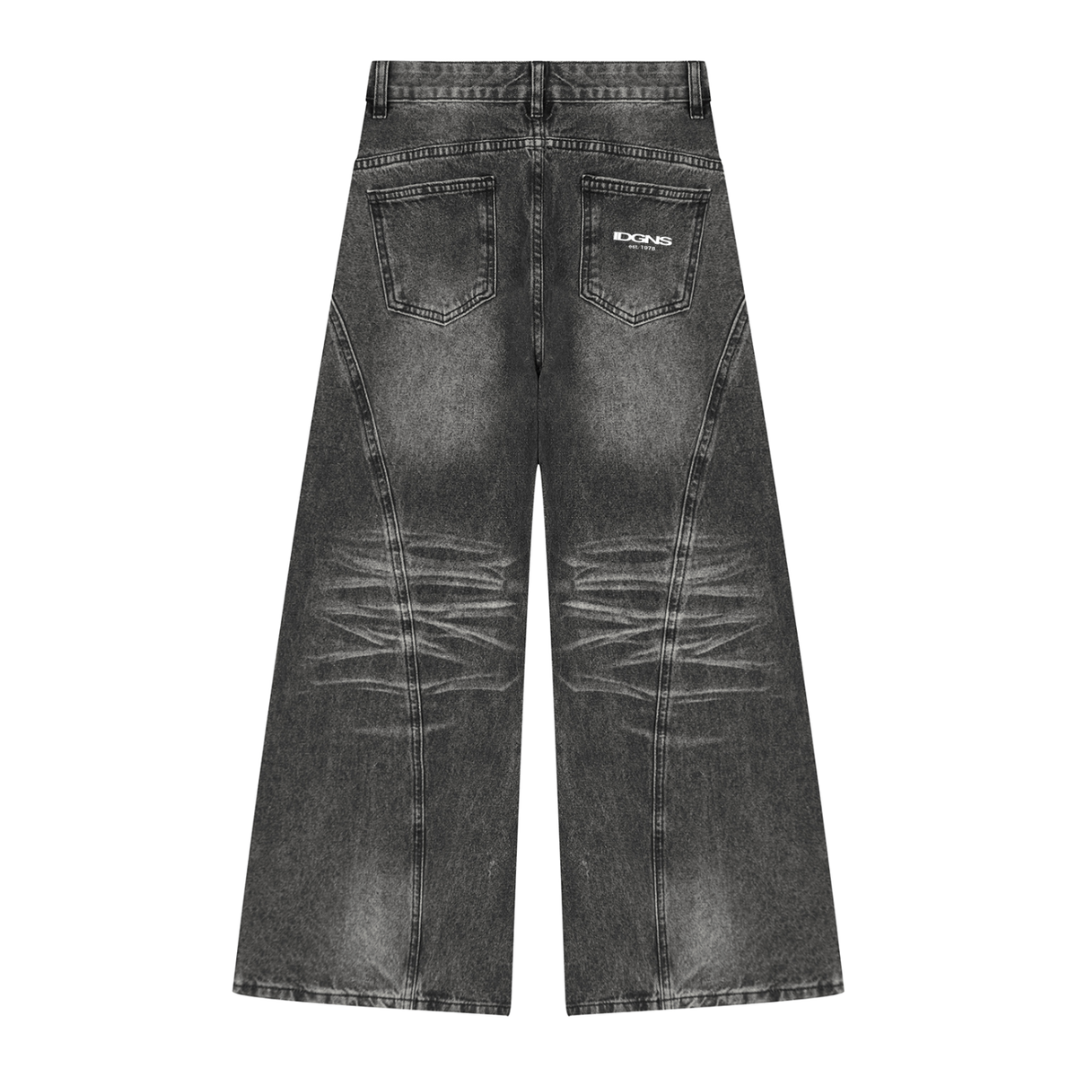 IDGNS Women’s Vintage Wash Wide Leg Denim Jeans