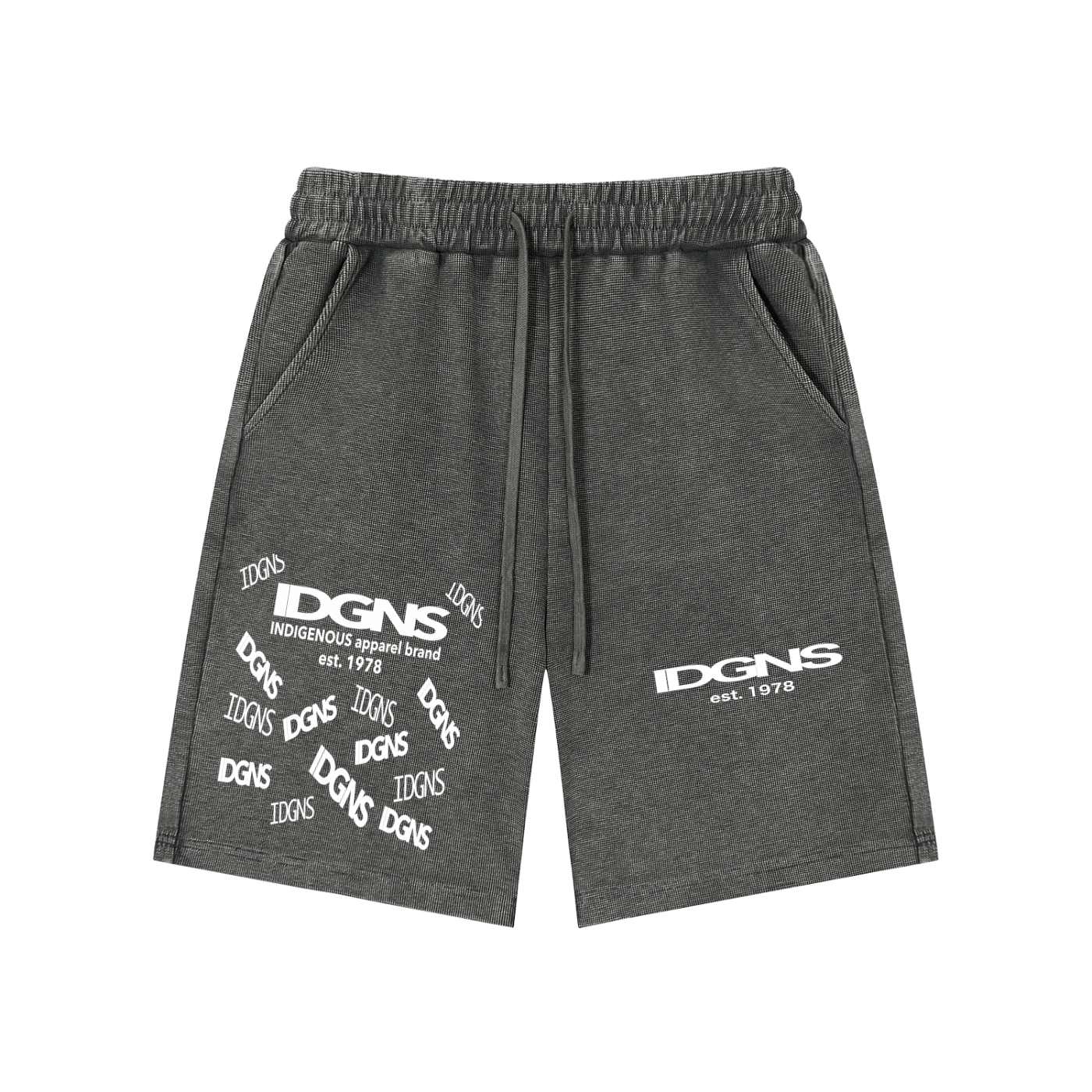 IDGNS Unisex Mineral Wash Waffle Knit Shorts IDGNS