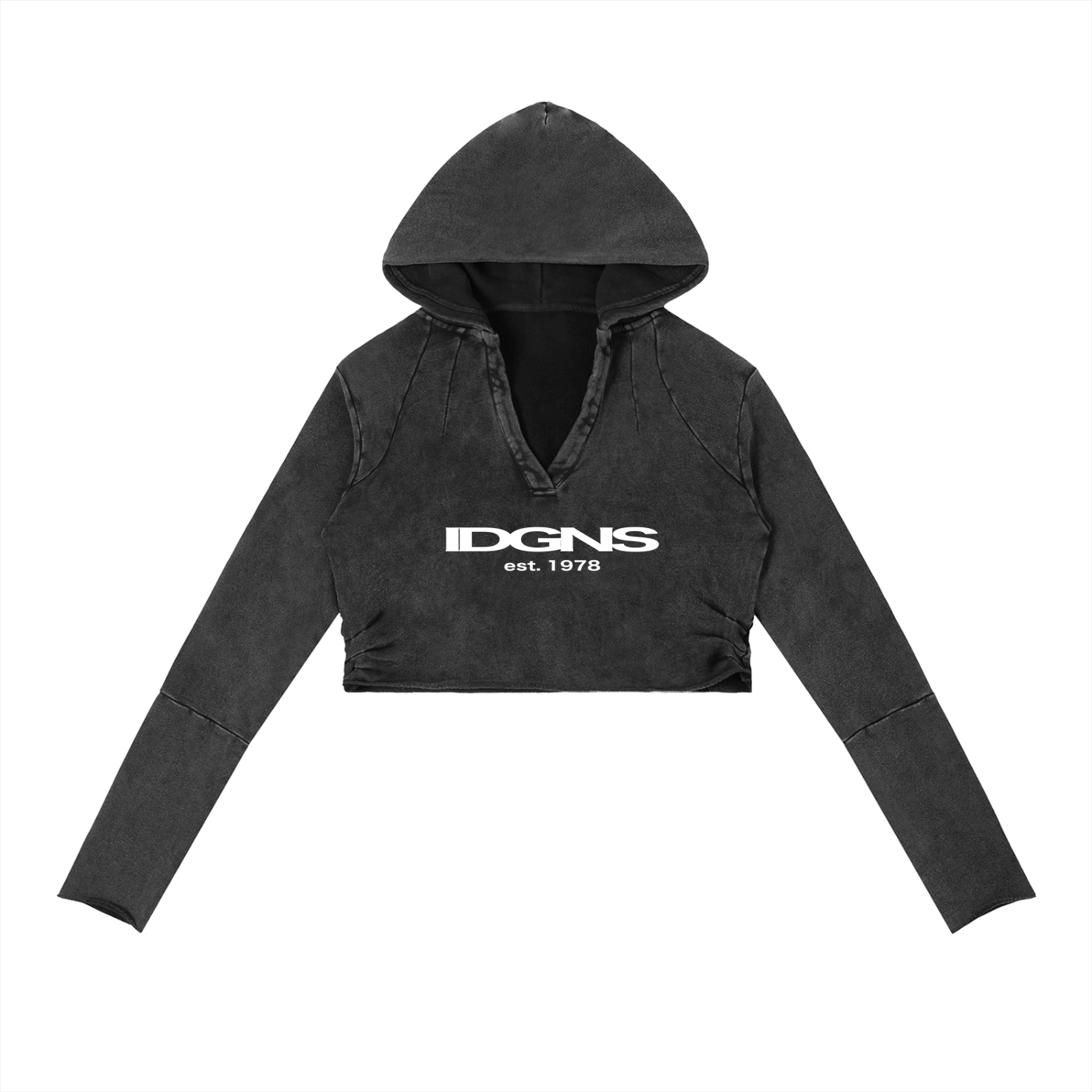 IDGNS WOMEN'S Vintage Washed Raw Edge Hoodie ODMPOD