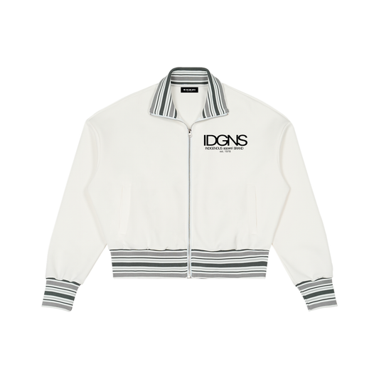 IDGNS 2026 Unisex Striped Rib Collar Zip Track Jacket IDGNS