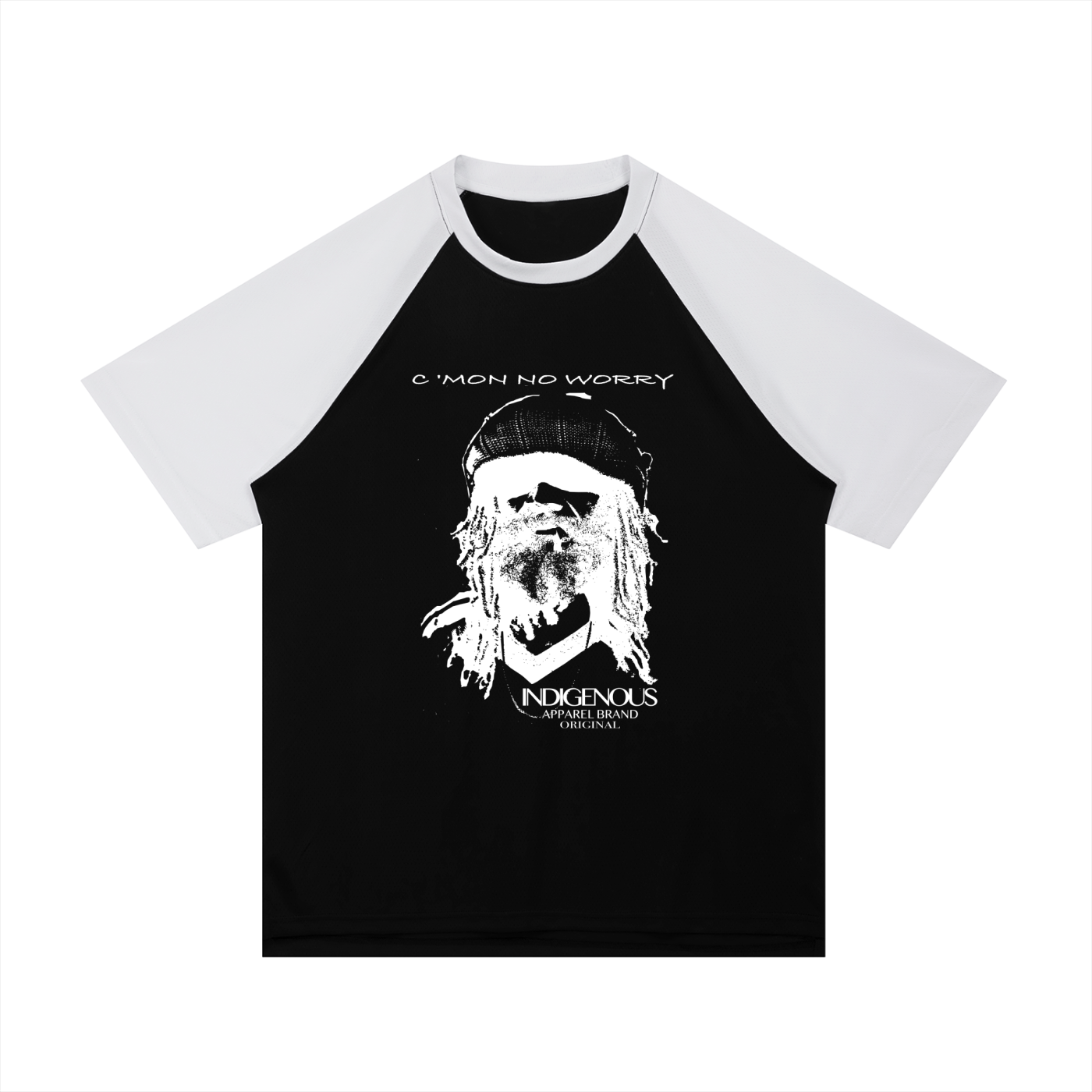 IDGNS C' MON NO WORRY Contrast Raglan Sleeve Mesh T-Shirt IDGNS