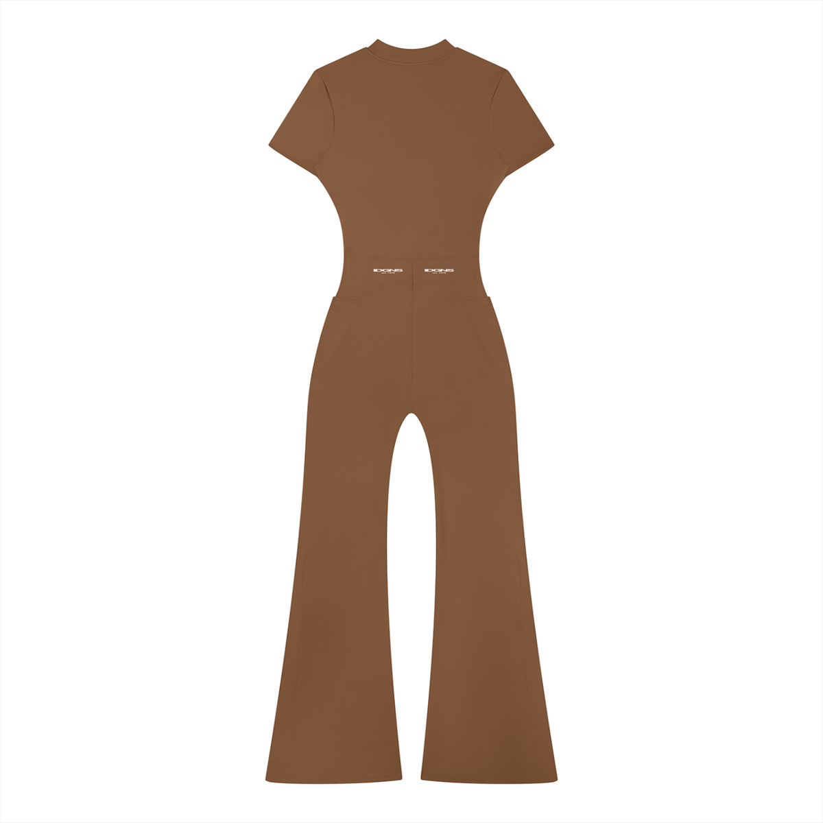 IDGNS Women’s Tight Flared Leg Quarter-Zip Jumpsuit