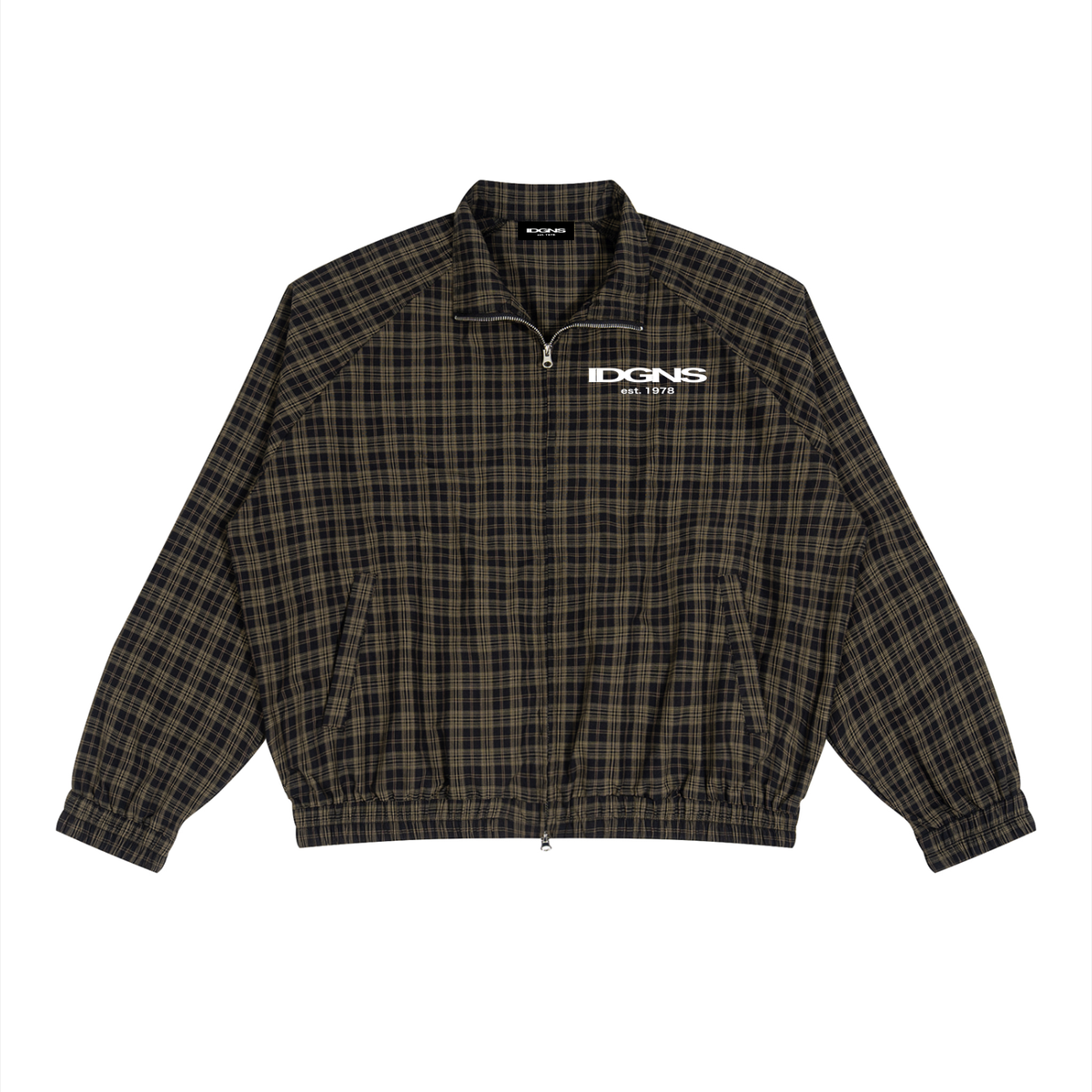 IDGNS Plaid Full-Zip Track Jacket