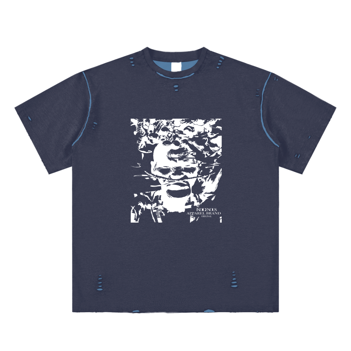 IDGNS 2026 INDIGENOUS WORLD Graphic Hand-frayed Reversible T-shirt IDGNS