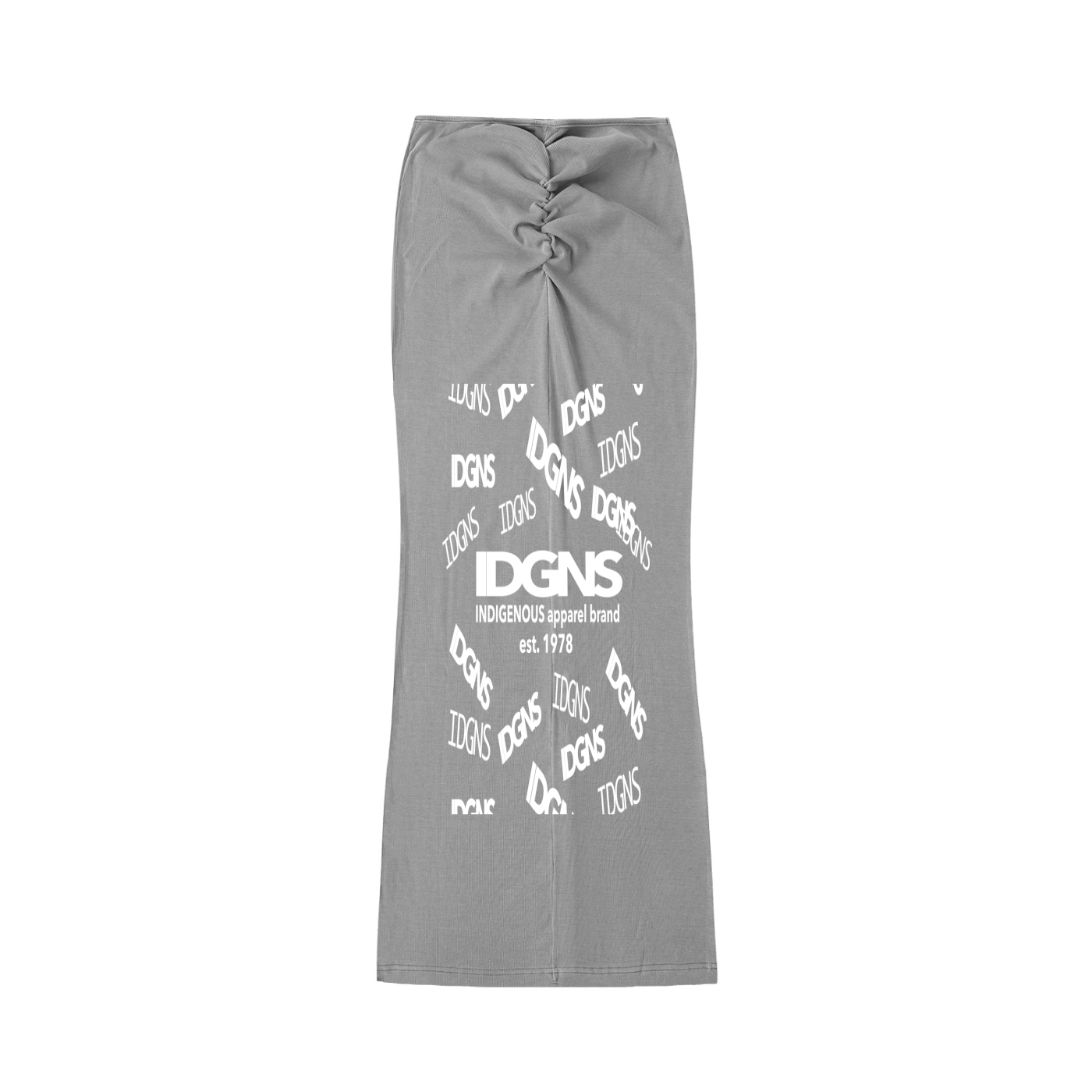 Dyed Washed Drawstring Maxi Skirt IDGNS