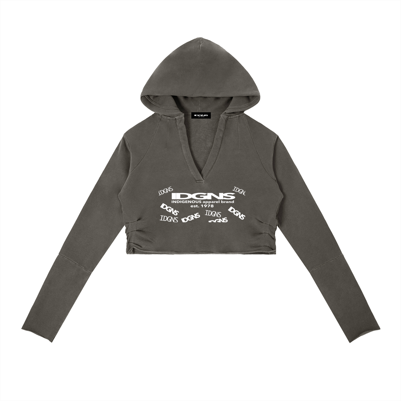 IDGNS Original Woman 2026 Vintage Washed Raw Edge Hoodie IDGNS