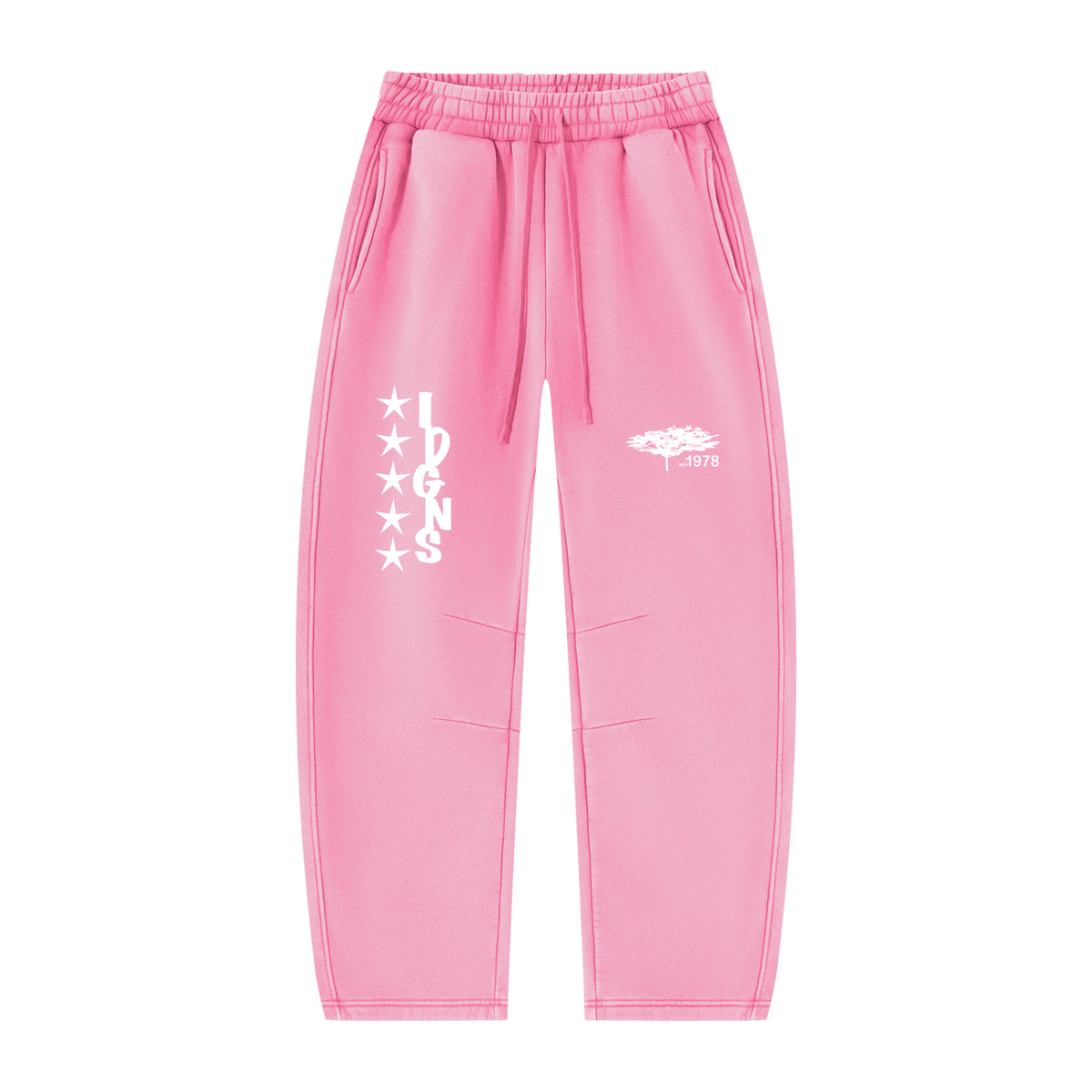 IDGNS Vintage Wash Barrel Leg Fleece Sweatpants