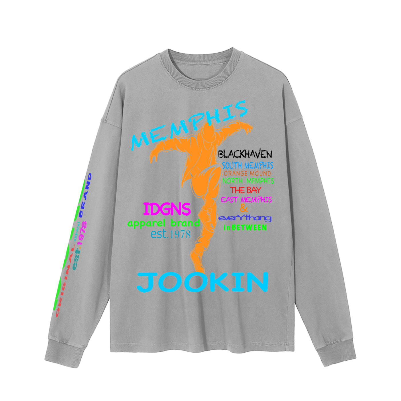 IDGNS LIMITED EDITION Memphis Jookin 2026 Vintage Washed Long Sleeve T-Shirt IDGNS