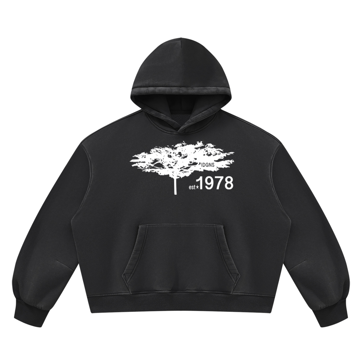 IDGNS Vintage Wash Boxy Fleece Hoodie