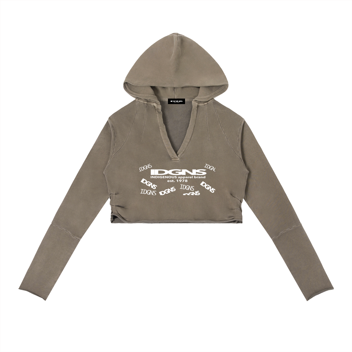 IDGNS Original Woman 2026 Vintage Washed Raw Edge Hoodie IDGNS