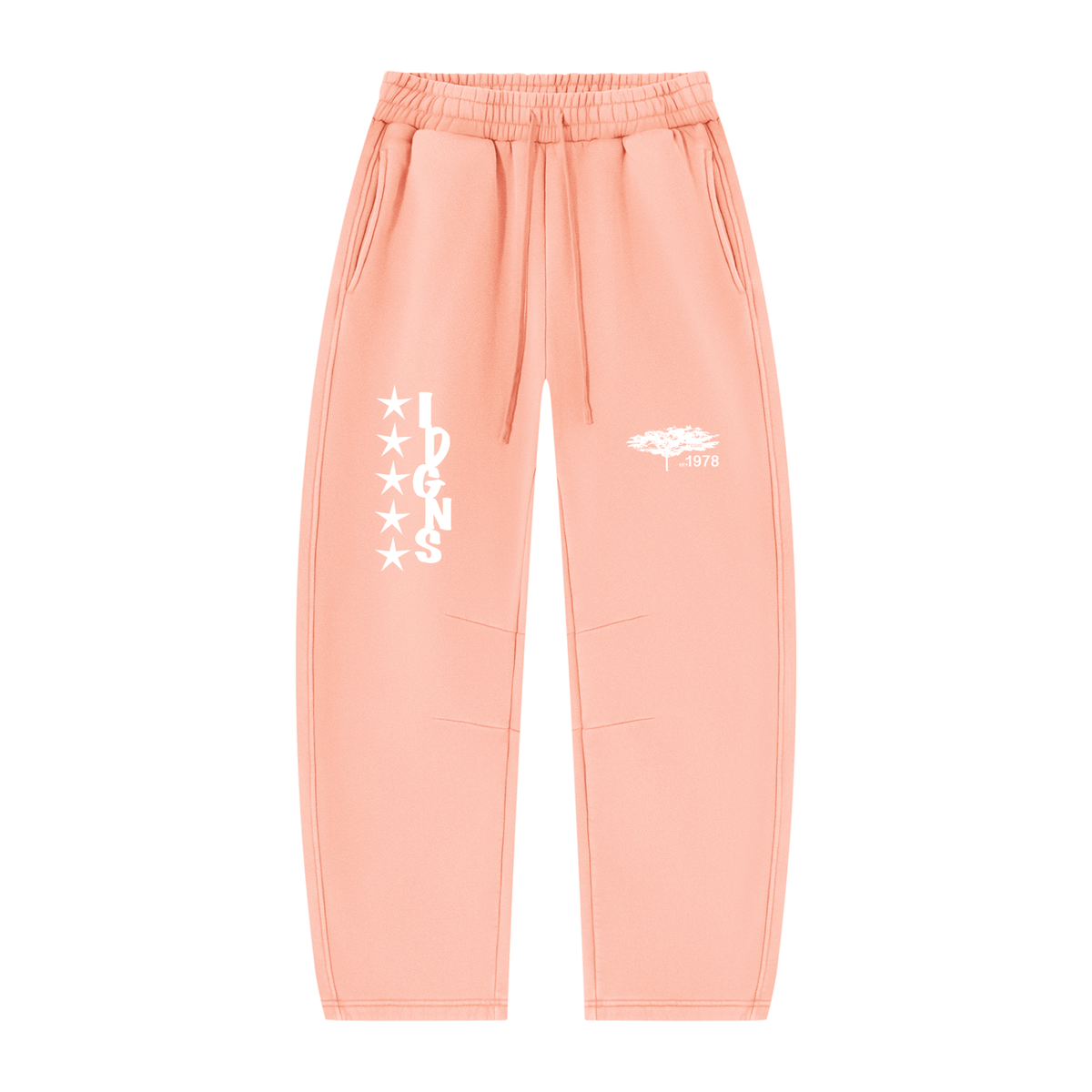 IDGNS Vintage Wash Barrel Leg Fleece Sweatpants