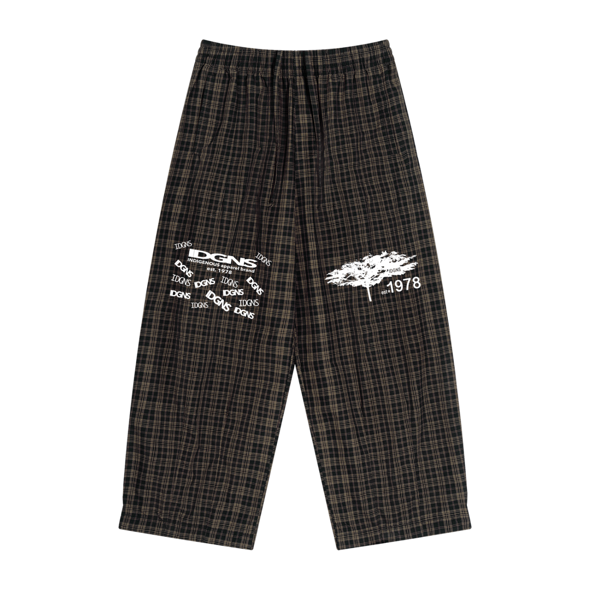 Unisex Plaid Wide Leg Pants