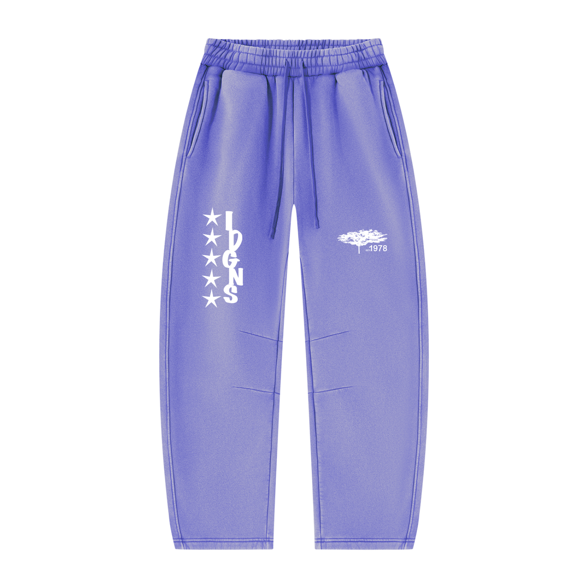 IDGNS Vintage Wash Barrel Leg Fleece Sweatpants
