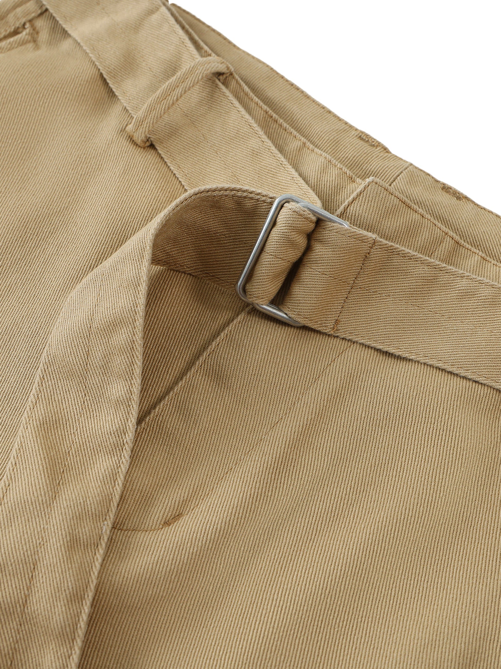IDGNS WOMEN Belted Barrel-leg Chino Pants IDGNS