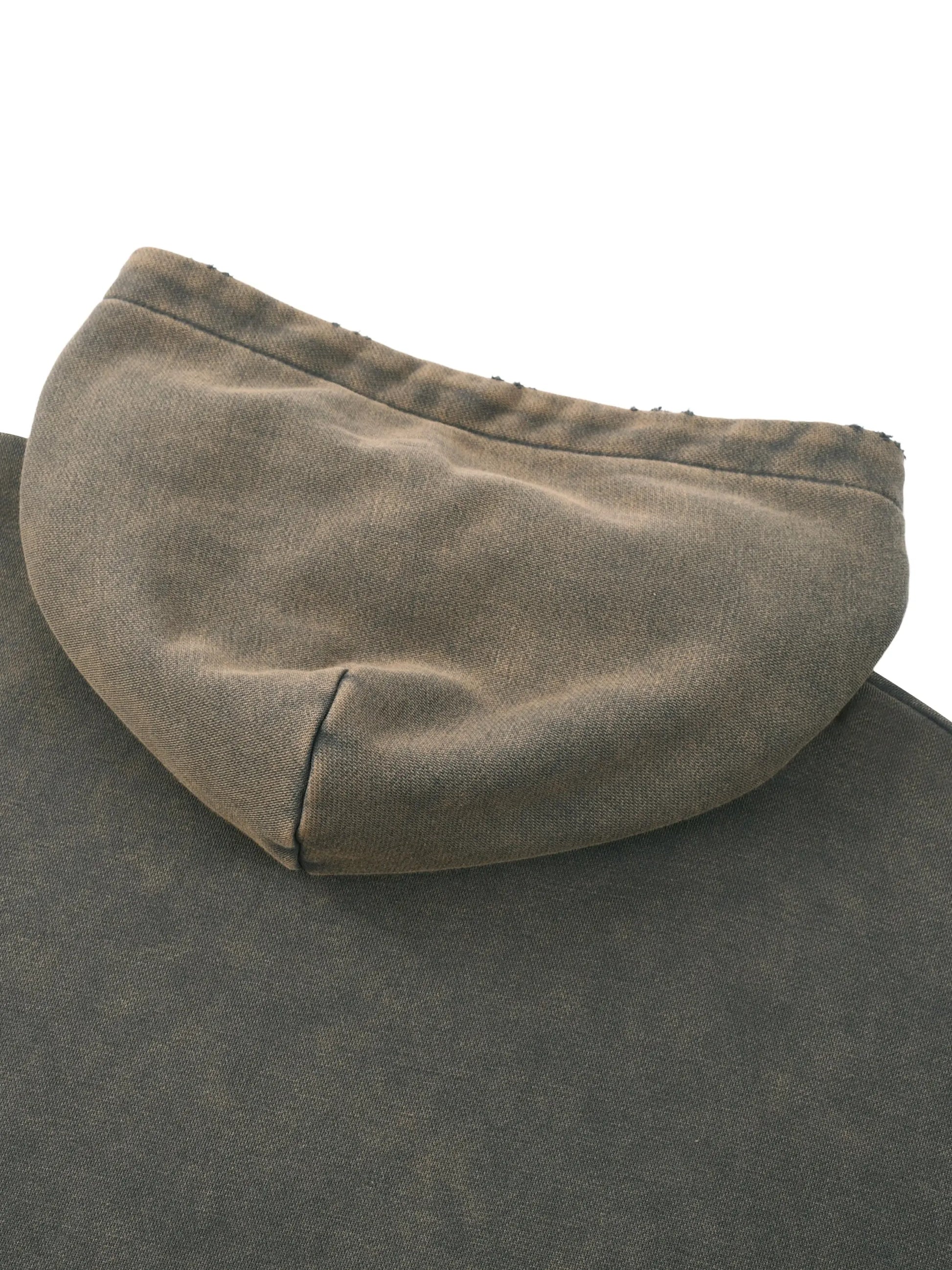 IDGNS Vintage Washed Frayed-Hem Hoodie IDGNS