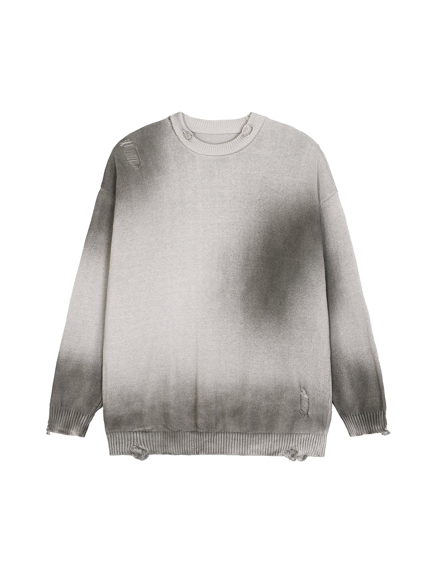 IDGNS LUXURY Sun Fade Distressed Ripped Crewneck sweater IDGNS